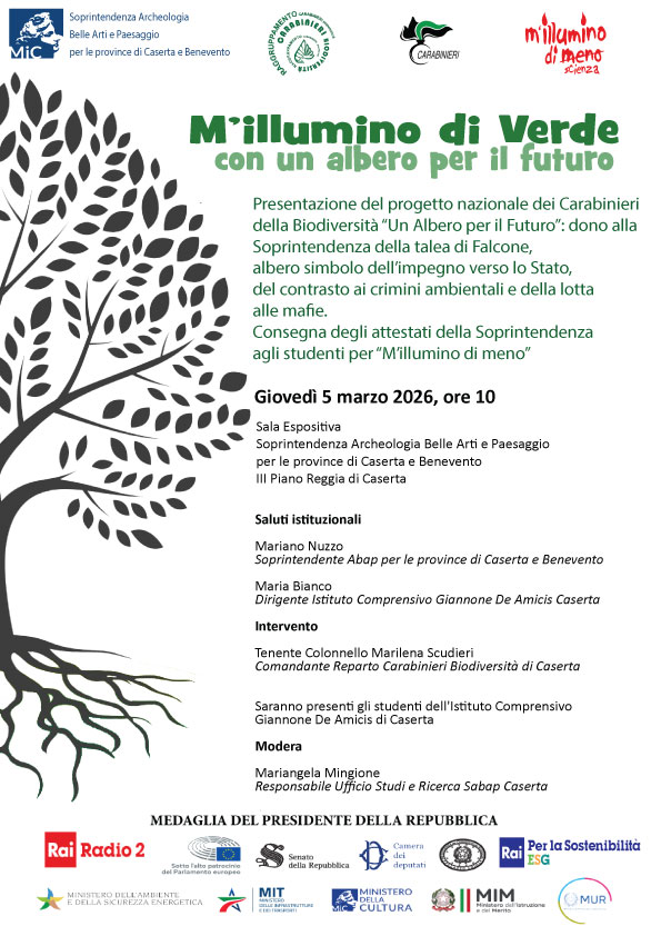 La Soprintendenza Abap per le province di Caserta e Benevento presenta “M’illumino di Verde” con “Un Albero per il Futuro”